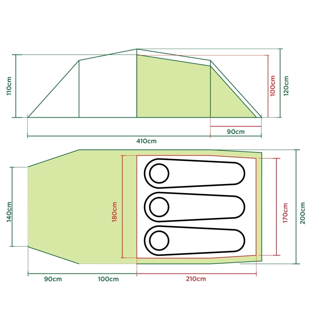 Coleman Tasman 3 / 3 Persoons Tunneltent - Afbeelding 2