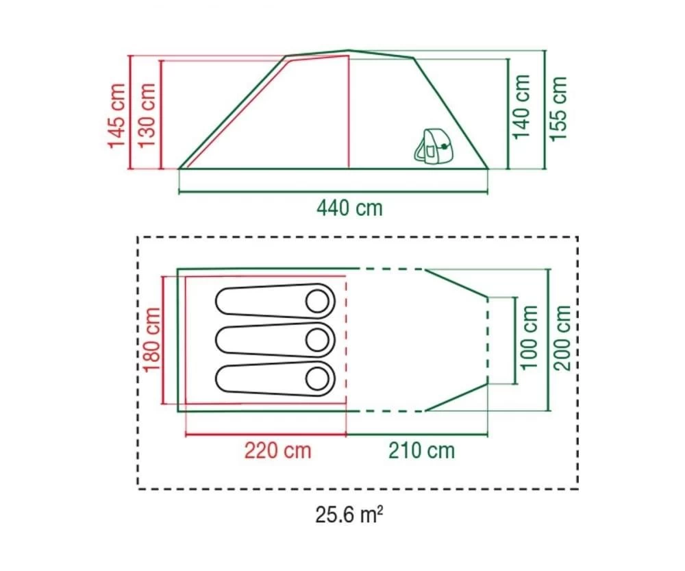 Coleman Chimney Rock 3 Plus / 3 Persoons Tunneltent - Groen - Afbeelding 8