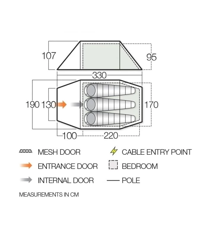 Vango Scafell 300 / 3 Persoons Tunneltent - Afbeelding 2
