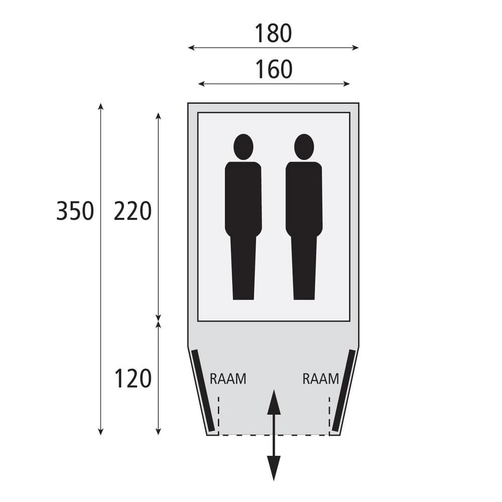 Bardani Airwolf 180 TC / 2 Persoons Opblaastent Beige - Afbeelding 2