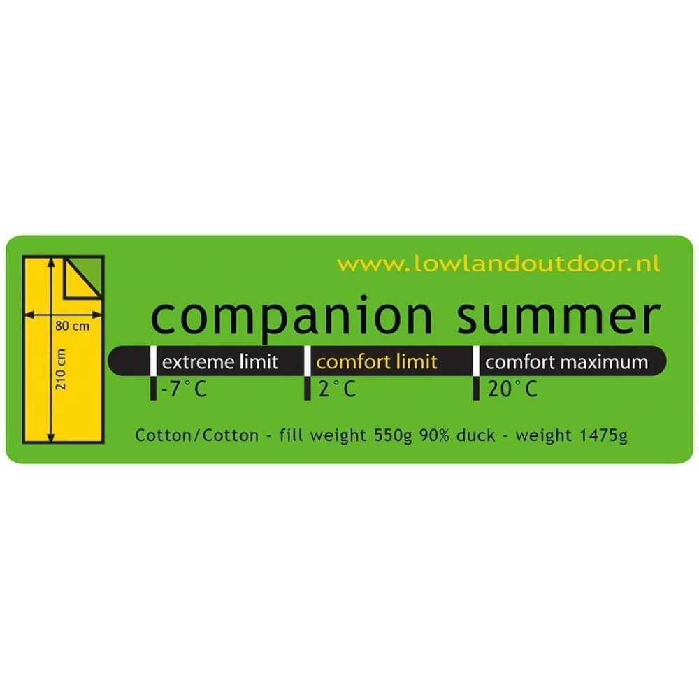 Lowland Companion Summer Deken Slaapzak Dons Groen - Afbeelding 3