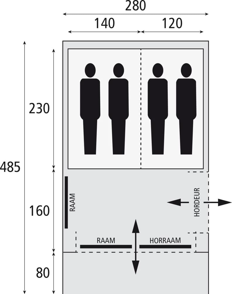 Bardani Spitfire 280 RSTC / 4 Persoons Tent Beige - Afbeelding 2