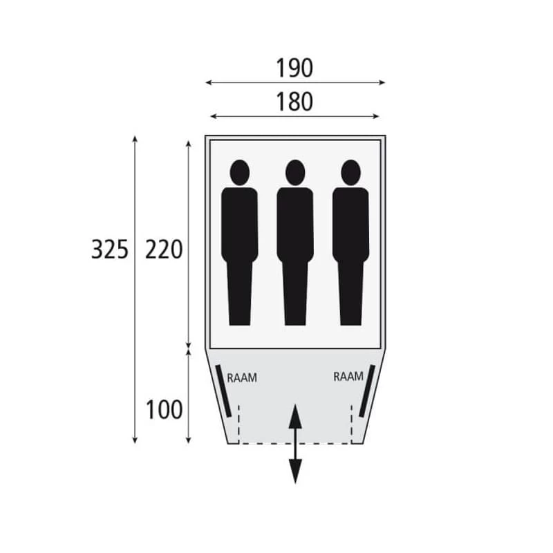 Safarica Kenia 190 TC / 3 Persoons Tent Grijs - Afbeelding 3