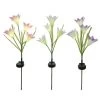 Decoris LED Solar Lelie 3kl.ass Buiten Dia10x65cm Warm Wit