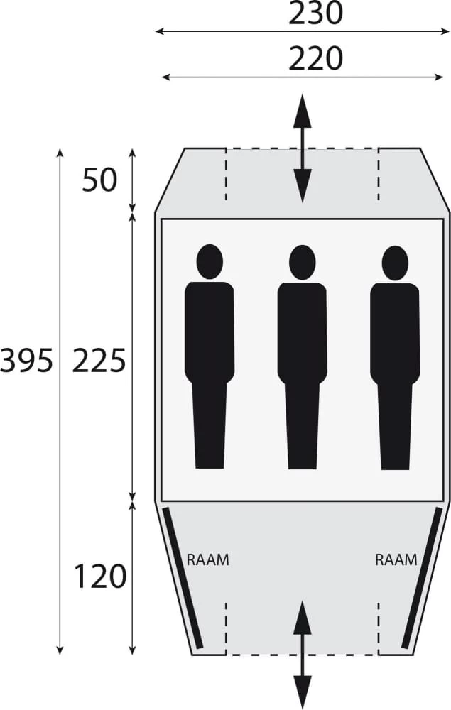Safarica Kenia 230 - 3 Persoons Tent Grijs - Afbeelding 2