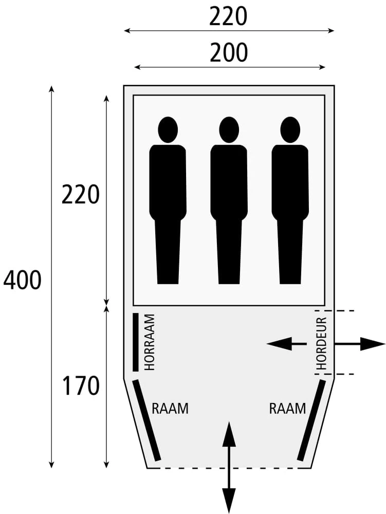 Safarica Blackhawk 220 TC / 3 Persoons Tent Beige - Afbeelding 3