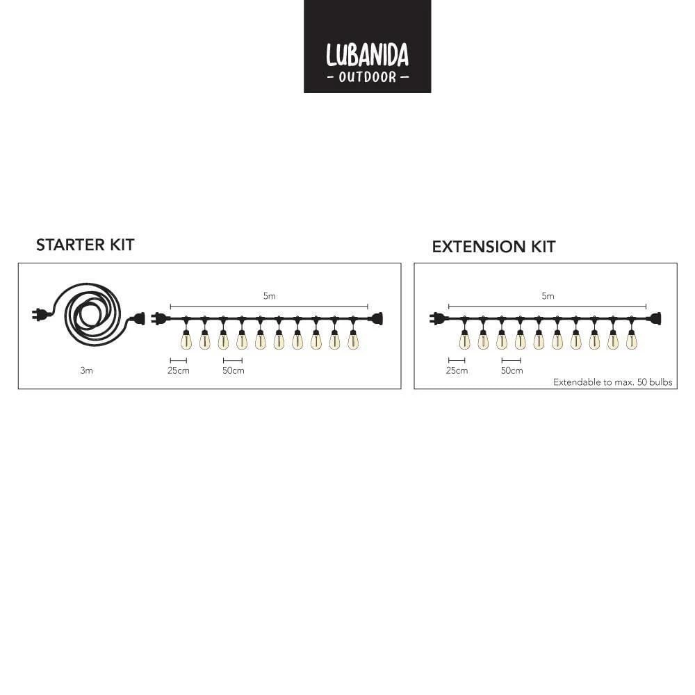 LEDR Premium Patio Lights Edison Starter Kit - Afbeelding 2