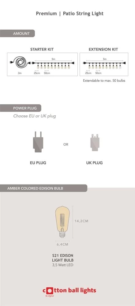 LEDR Premium Patio Lights Edison Starter Kit - Afbeelding 6