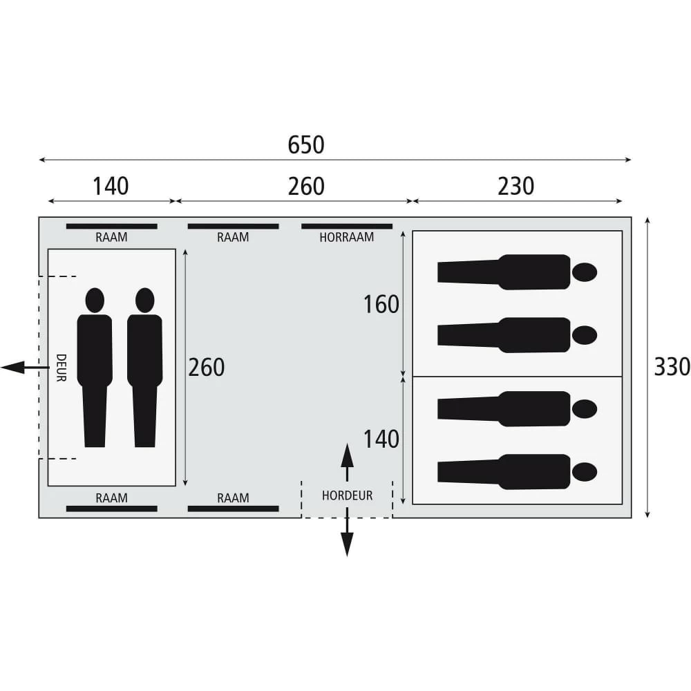 Bardani Porto Grande 650 RSTC - 6 Persoons Tent Beige - Afbeelding 4