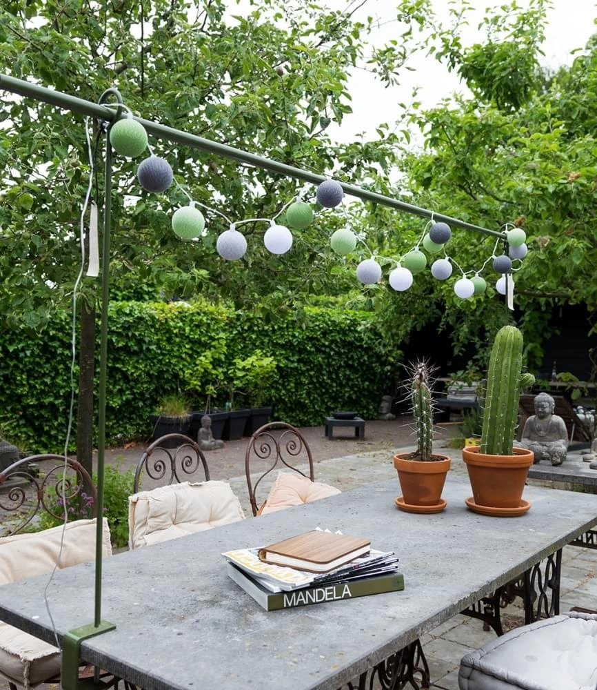 Cotton Ball Lights Outdoor Glamping Starter Kit Groen - Afbeelding 4