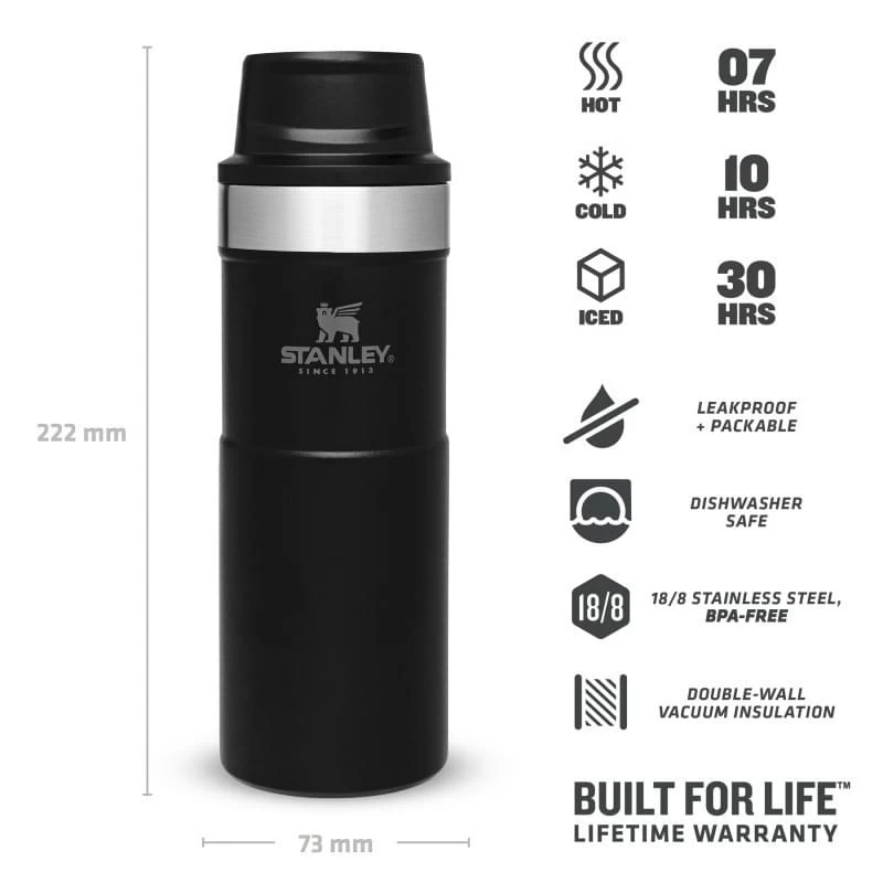 Stanley The Trigger-Action Travel Mug 0,47L Zwart - Afbeelding 4