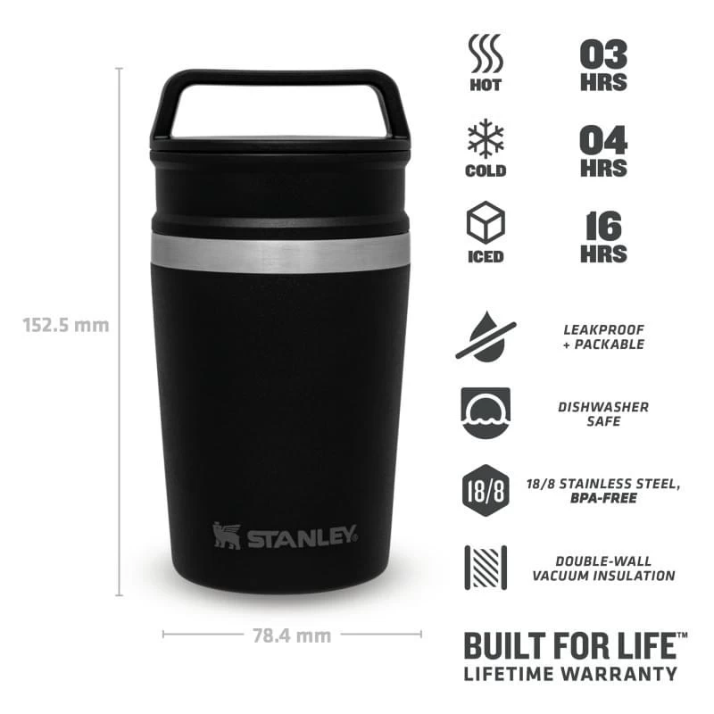 Stanley The Shortstack Travel Mug 0,23L Zwart - Afbeelding 4