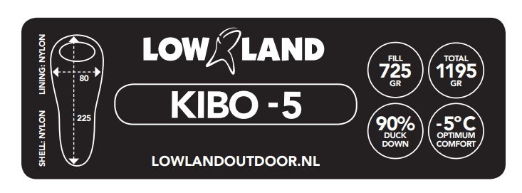 Lowland KIBO -5 Mummy Slaapzak Dons Blauw - Afbeelding 5