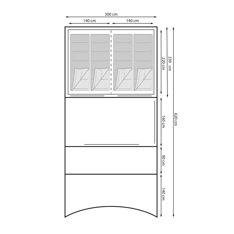 Eurotrail Georgia BTC / 4-Persoons Tent Donkergrijs - Afbeelding 5