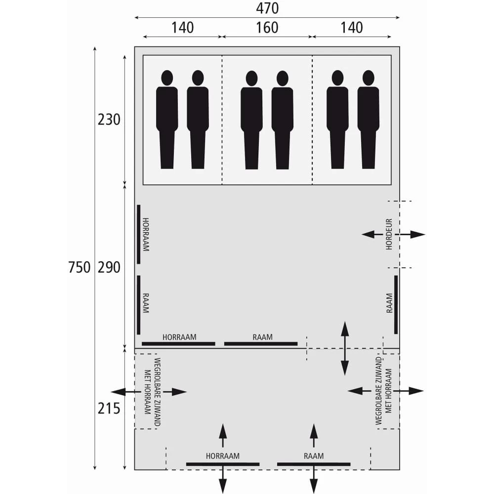 Bardani AirSpace 470 TC AIR - 6 Persoons Opblaastent - Afbeelding 2