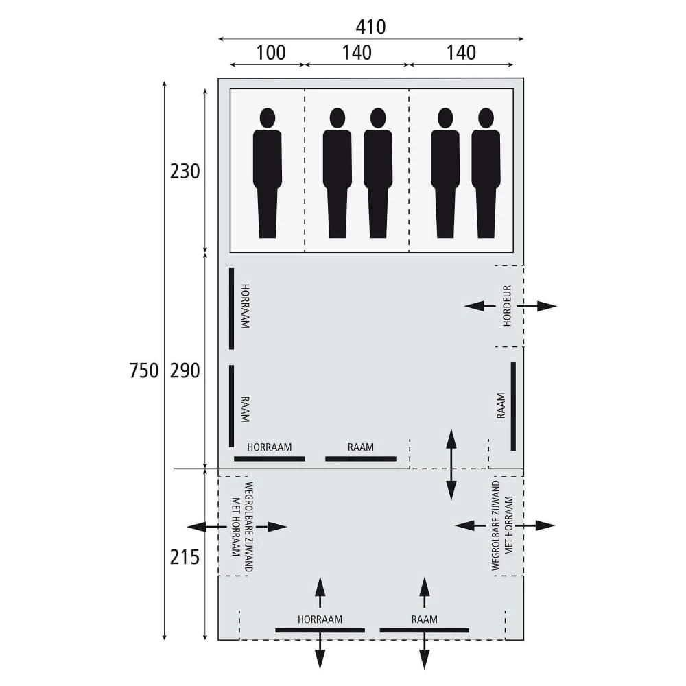 Bardani AirSpace 410 TC AIR - 5 Persoons Opblaastent - Afbeelding 2