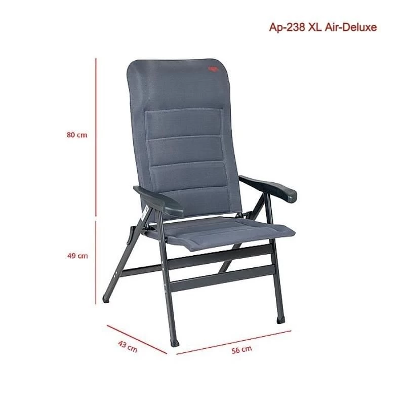 Crespo AP-238 XL Air-Deluxe Campingstoel Grijs - Afbeelding 10