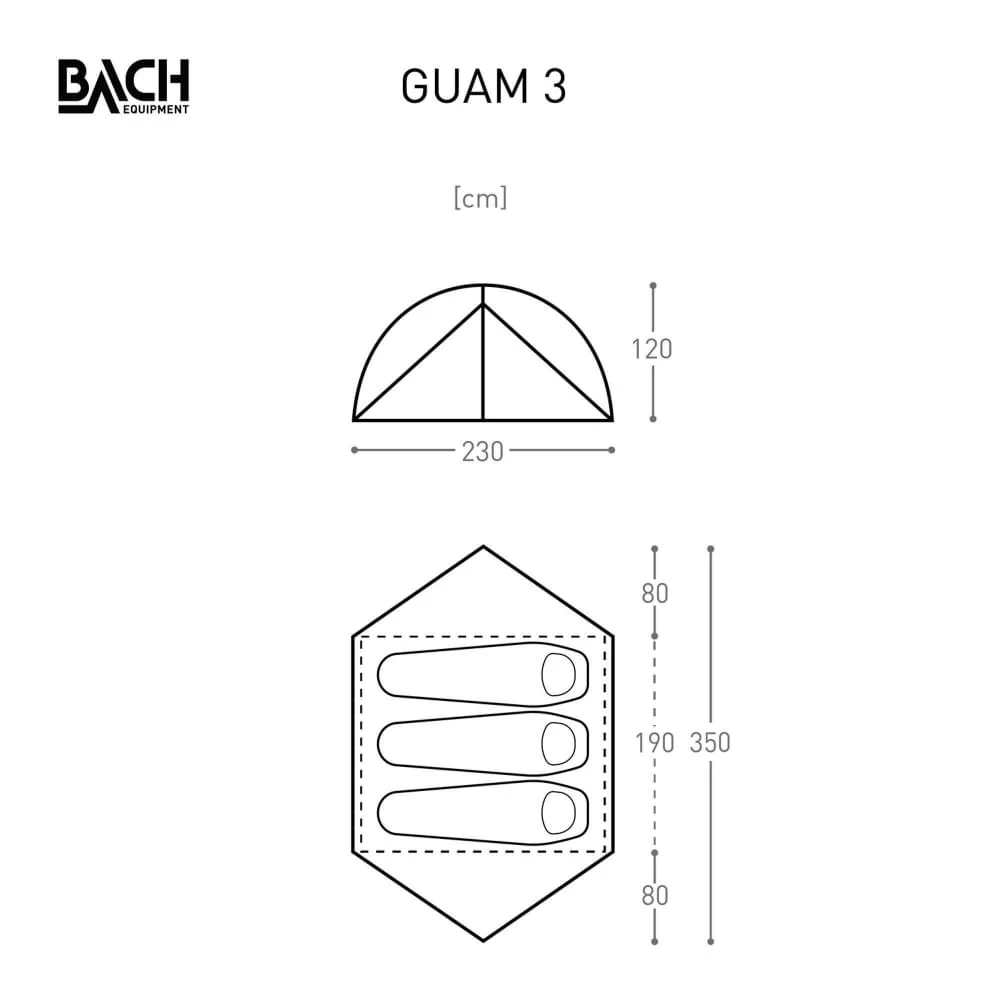 Bach Guam 3 / 3 Persoons Tent Donkergroen - Afbeelding 4
