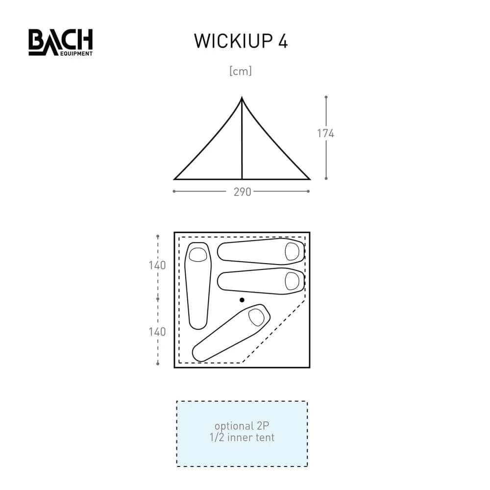 Bach Wickiup 4 / 4 Persoons Tent Donkergroen - Afbeelding 4
