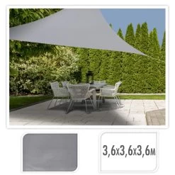 ML Schaduwdoek Driehoek 3,6 X 3,6 X 3,6 M Grijs