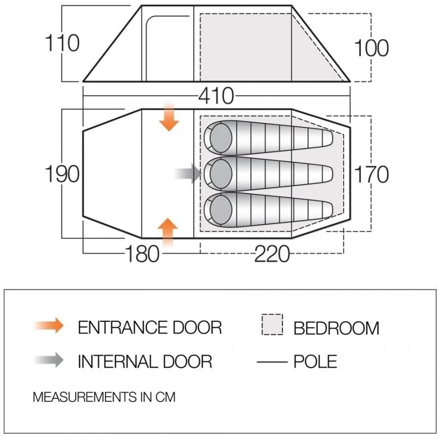 Vango Scafell 300 Plus / 3 Persoons Tunneltent - Afbeelding 2