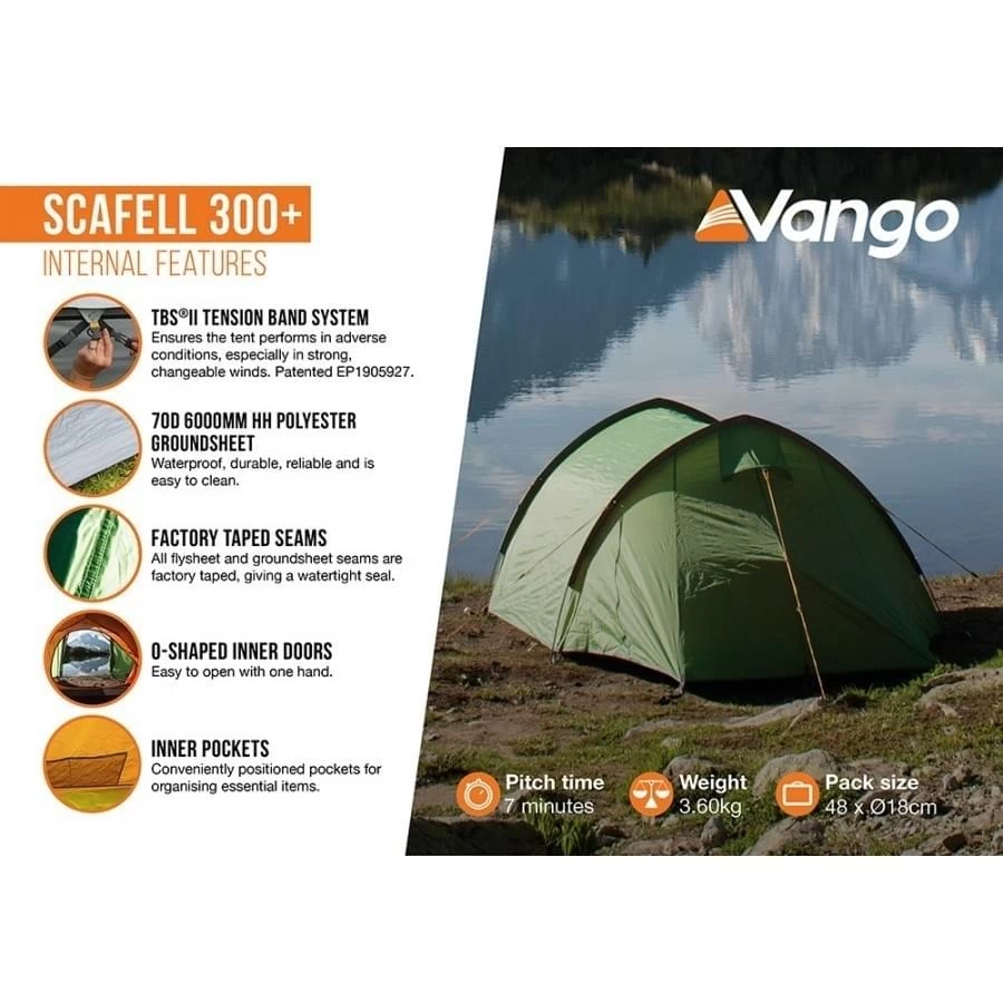 Vango Scafell 300 Plus / 3 Persoons Tunneltent - Afbeelding 4